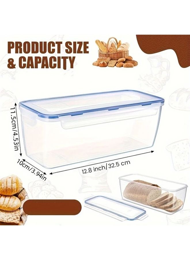 2 Pcs Large Airtight Food Storage Containers Reusable Flip Top Bread Kitchen Organizer Box - Image 3